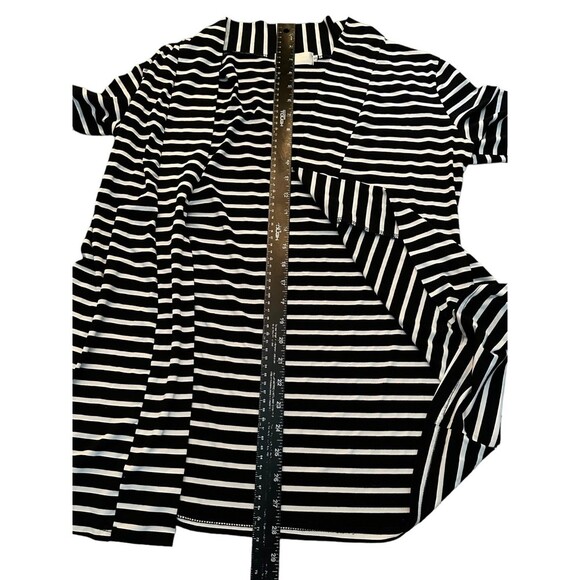 MERRY FUN BLACK STRIPED CARDIGAN WITH ELBOW PATCHES Size: SMALL - Picture 11 of 11